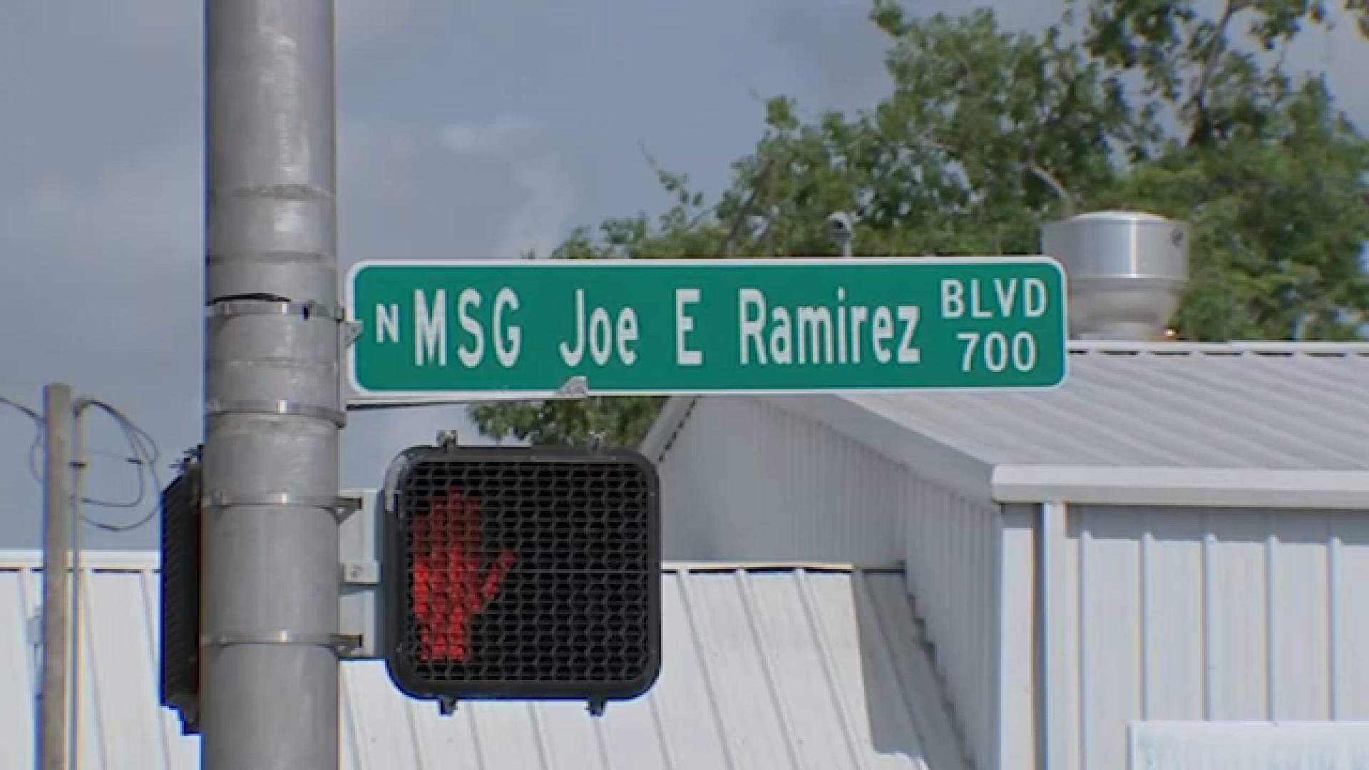 New street sign unveiled for renamed 'MSG Joe E. Ramirez Boulevard' in east Houston
