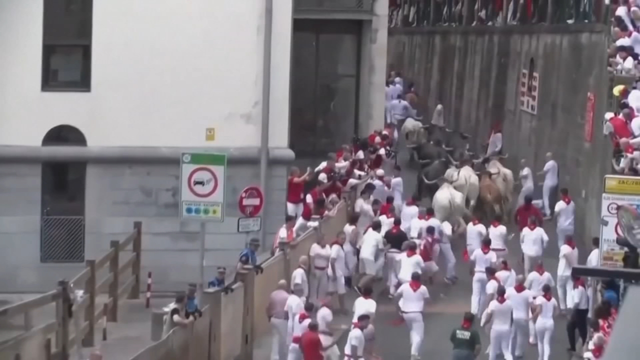 One runner gored in the face at Spain's San Fermin bull run festival