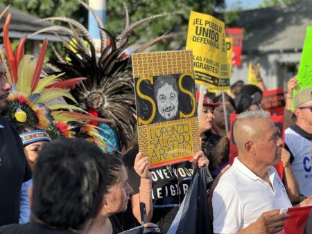 Hundreds march in protest of fatal ICE shooting in Houston’s Magnolia Park